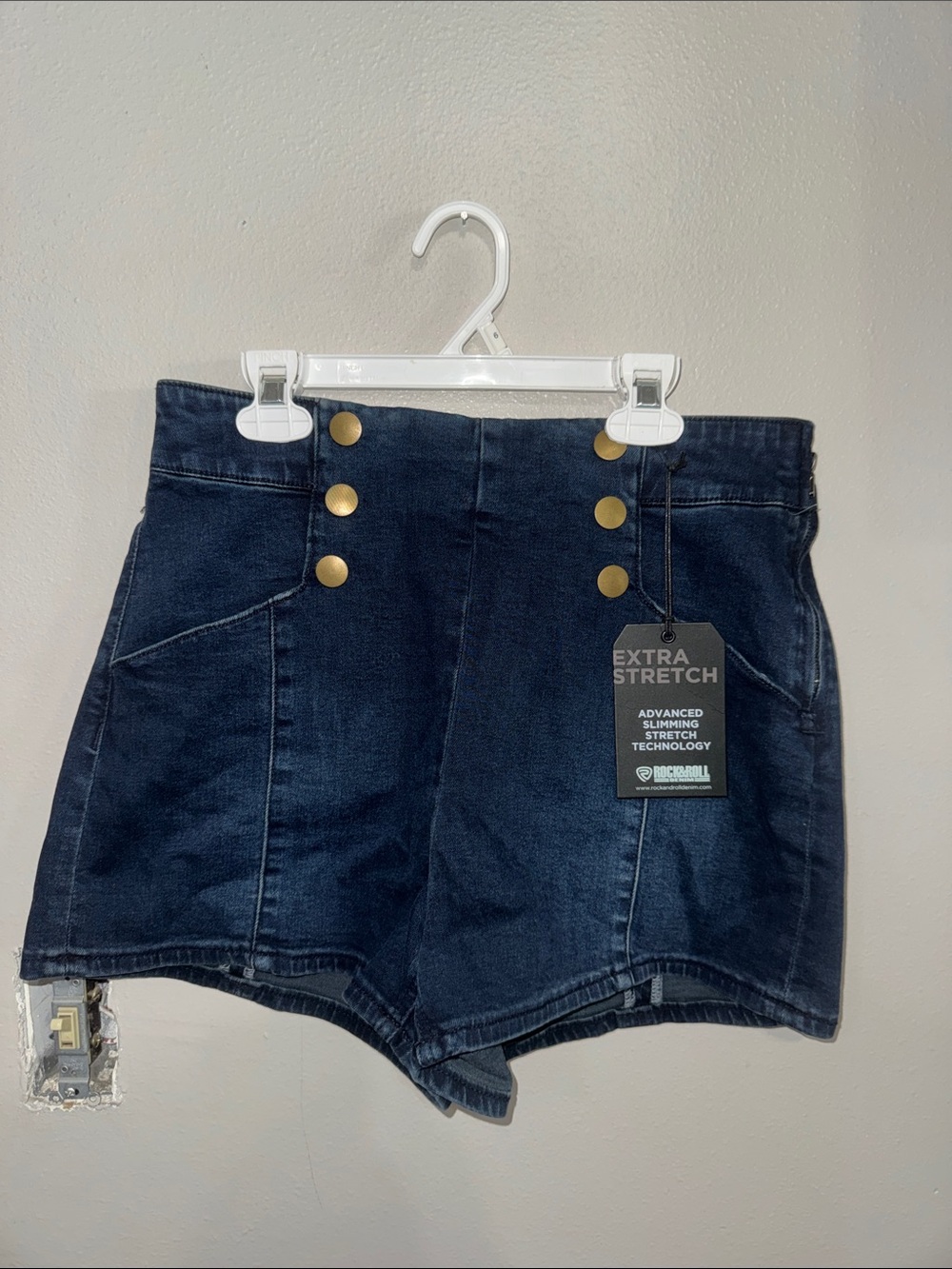 Extra Stretch Dark Blue Women’s High-Waist Shorts